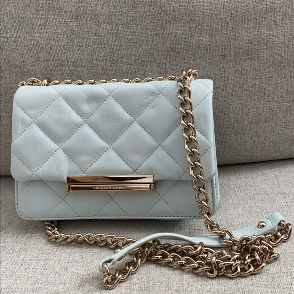 Kate Spade Baby Blue Soft Leather Flap Crossbody